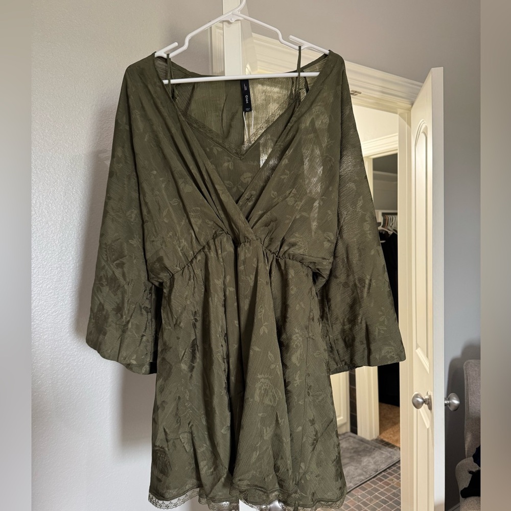 Olive green mini dress with cami